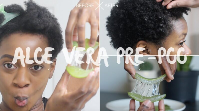 ALOE VERA PRE POO ON 4C NATURAL HAIR